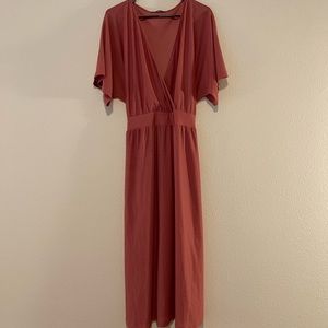 Zara Pink Wrap Midi Dress